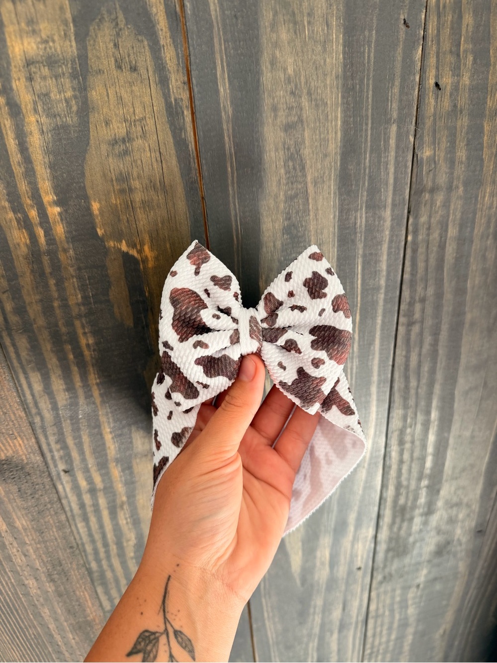 Cow Print Kids Hair Bow
